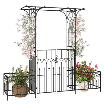 Balconera 78.7'' W x 20.4'' D Steel Arbor with Gate & Reviews